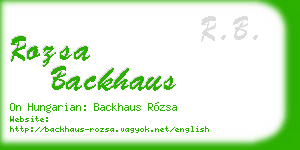 rozsa backhaus business card
