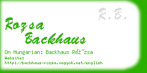 rozsa backhaus business card